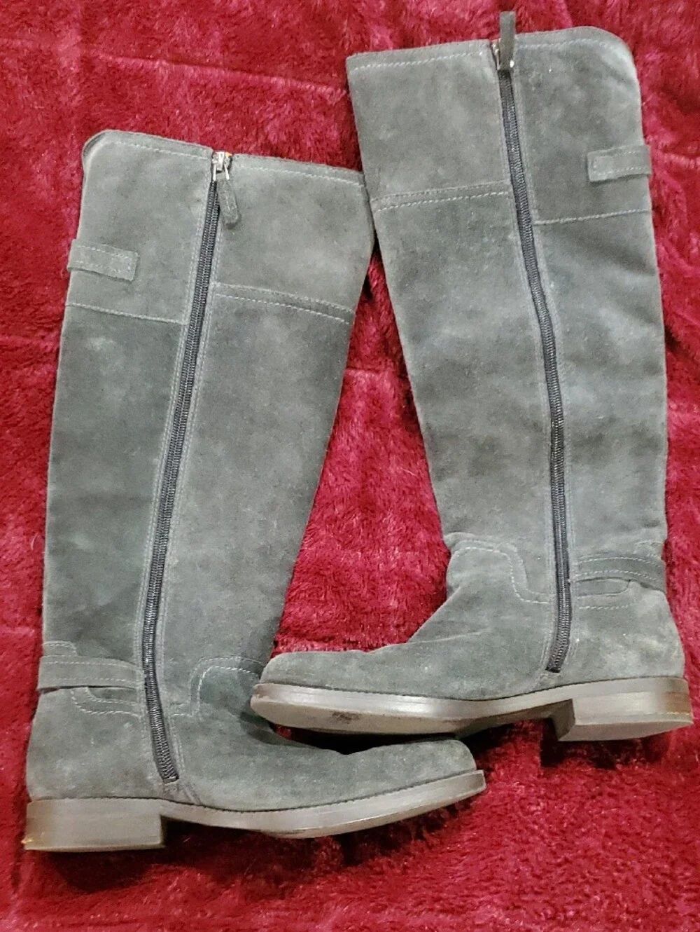 Franco Sarto Tall Suede Knee High Boots in Dark Gray
